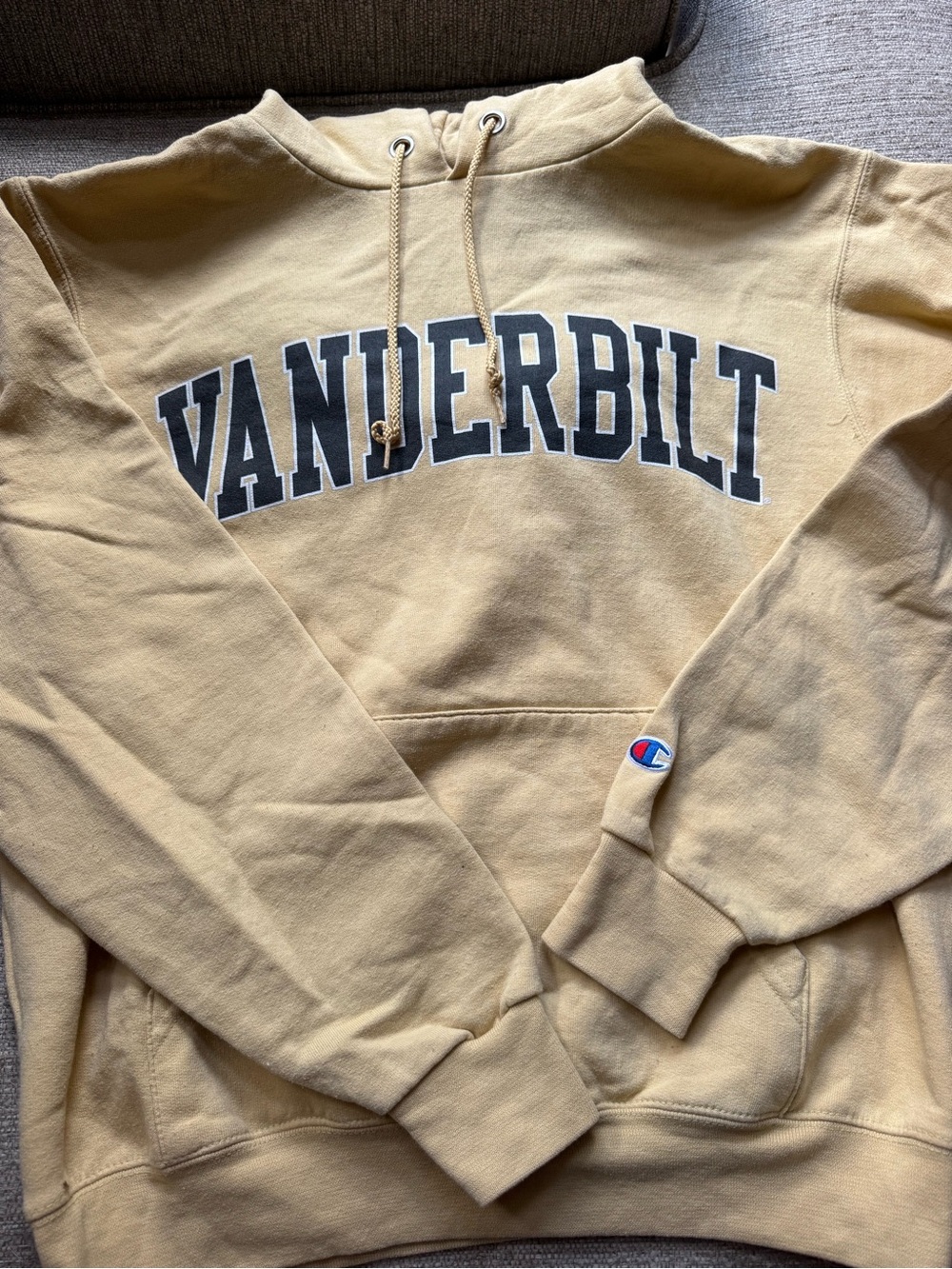 Vintage Champion Vanderbilt Hoodie in Mustard